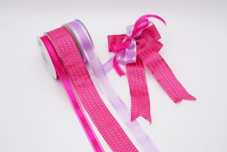 Elegante set di nastri in tessuto rosa - Elegante set di nastri intrecciati rosa
